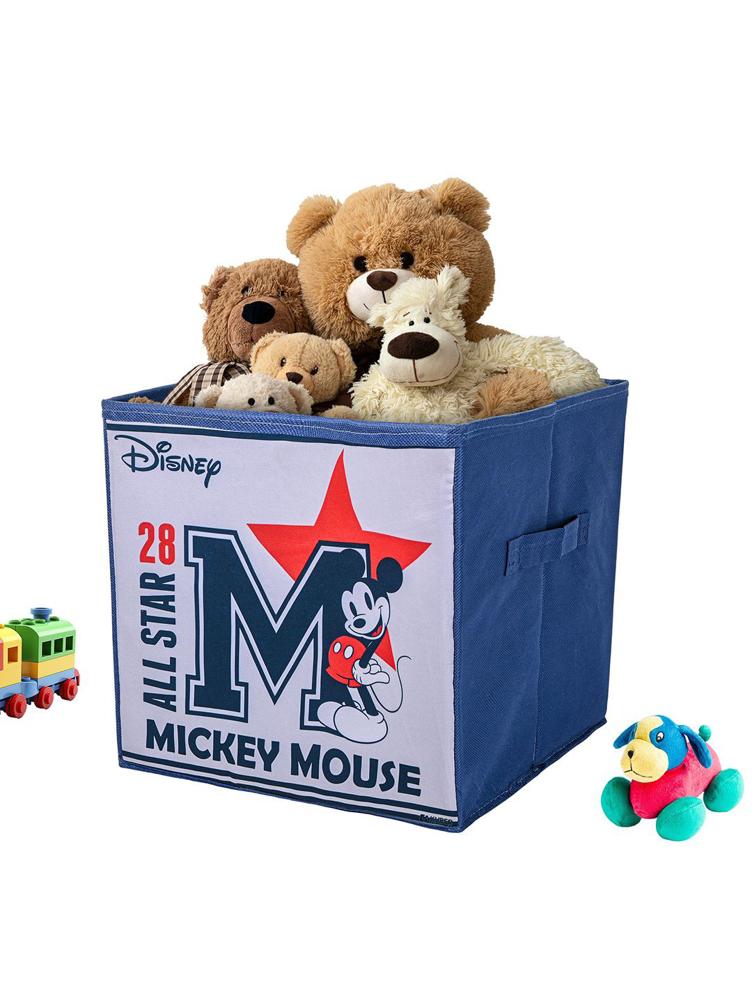 Kuber Industries Navy Blue & White Disney Mickey Star Printed Multi-Utility Organiser