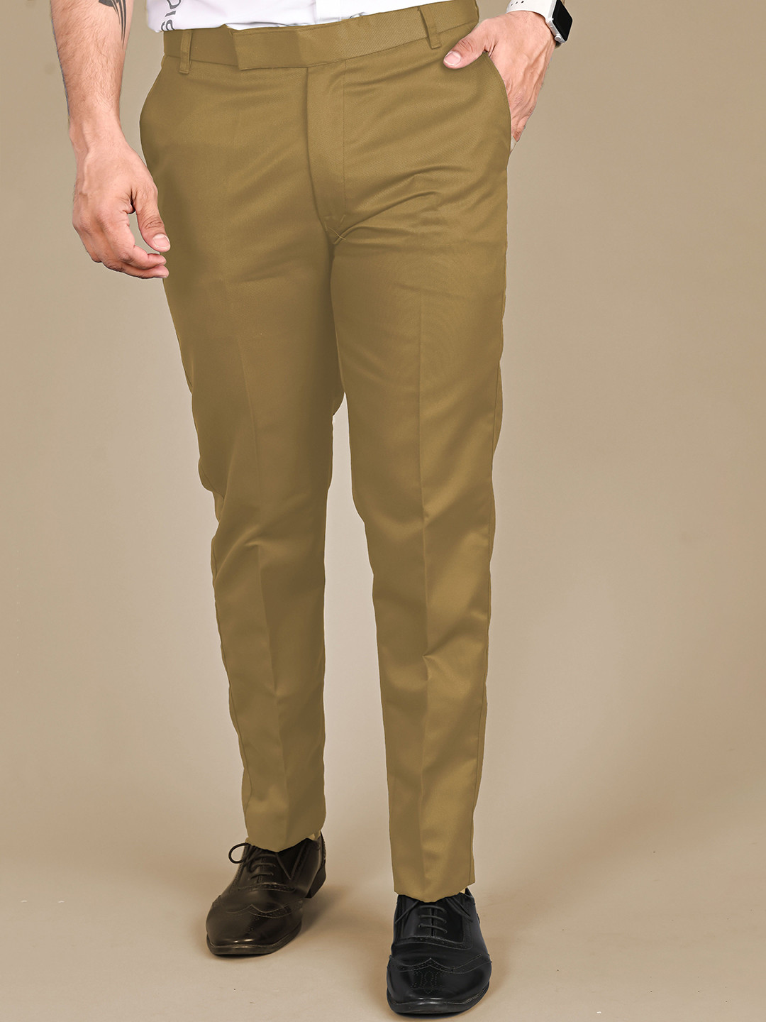 MANCREW Men Tailored Cotton Formal Trousers