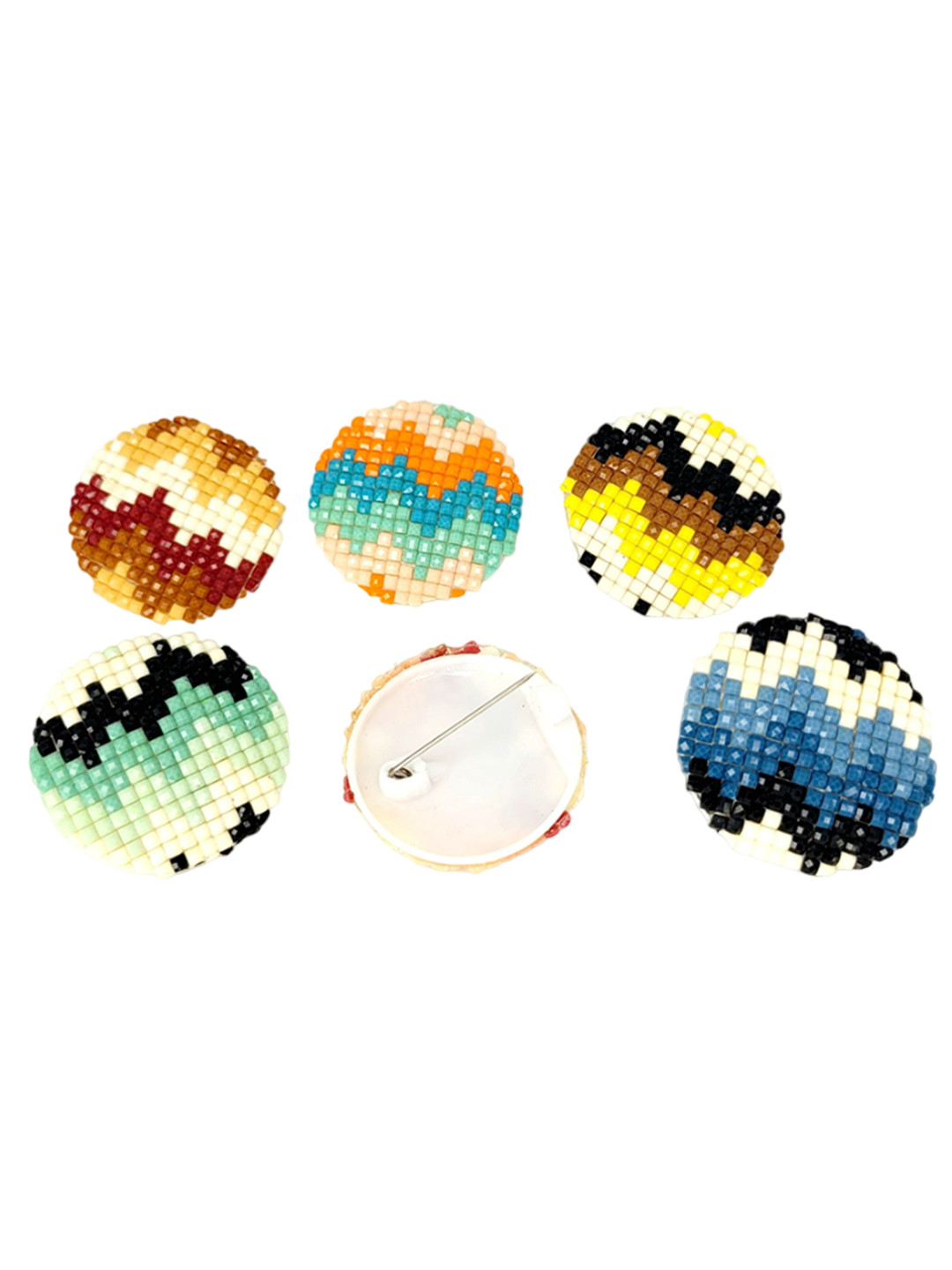 SZN Set Of 6 Artificial Beaded Brooch Sari Pins
