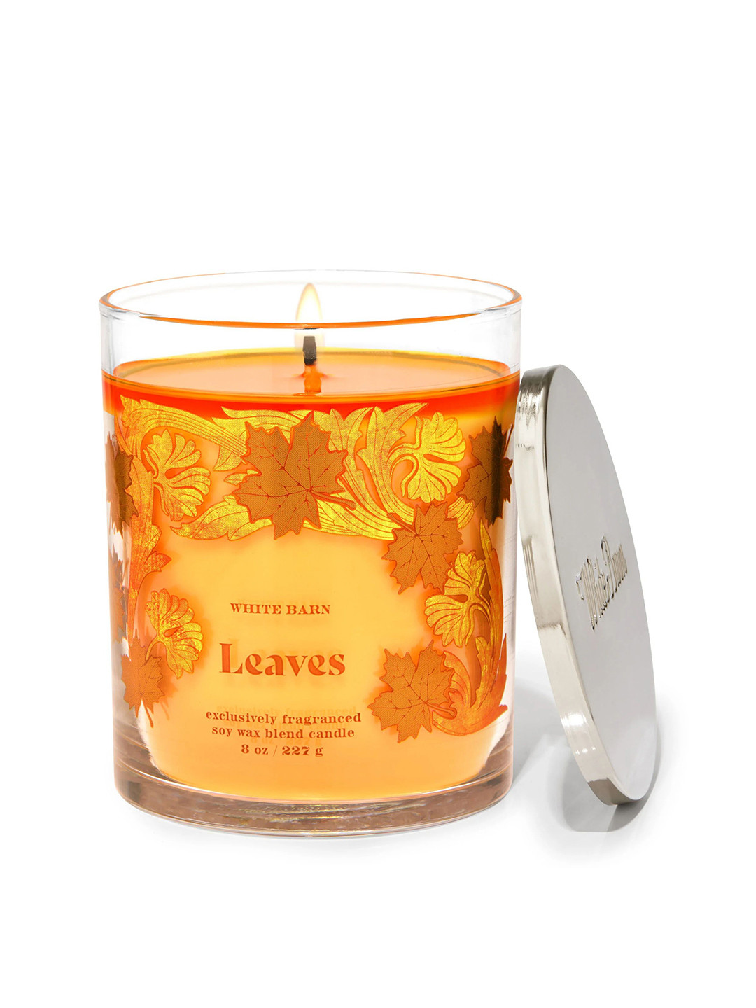 Bath & Body Works Leaves Scented 1 Wick Scented Leaf Geometric Regular Jar Candles