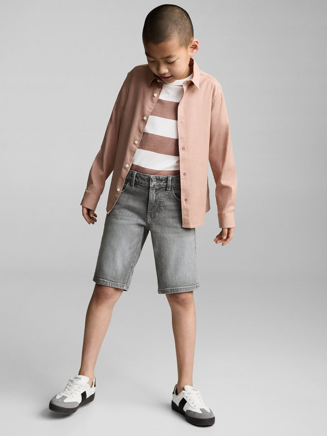 Mango Kids Boys Washed Denim Shorts