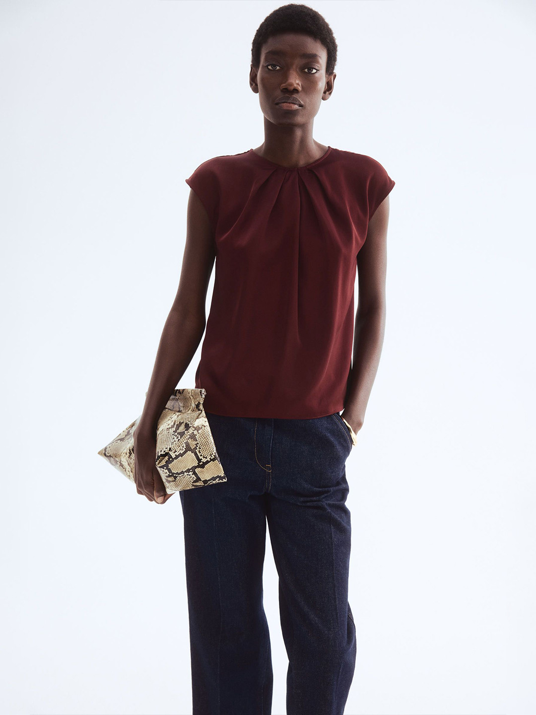 H&M Pleat-Front Blouse