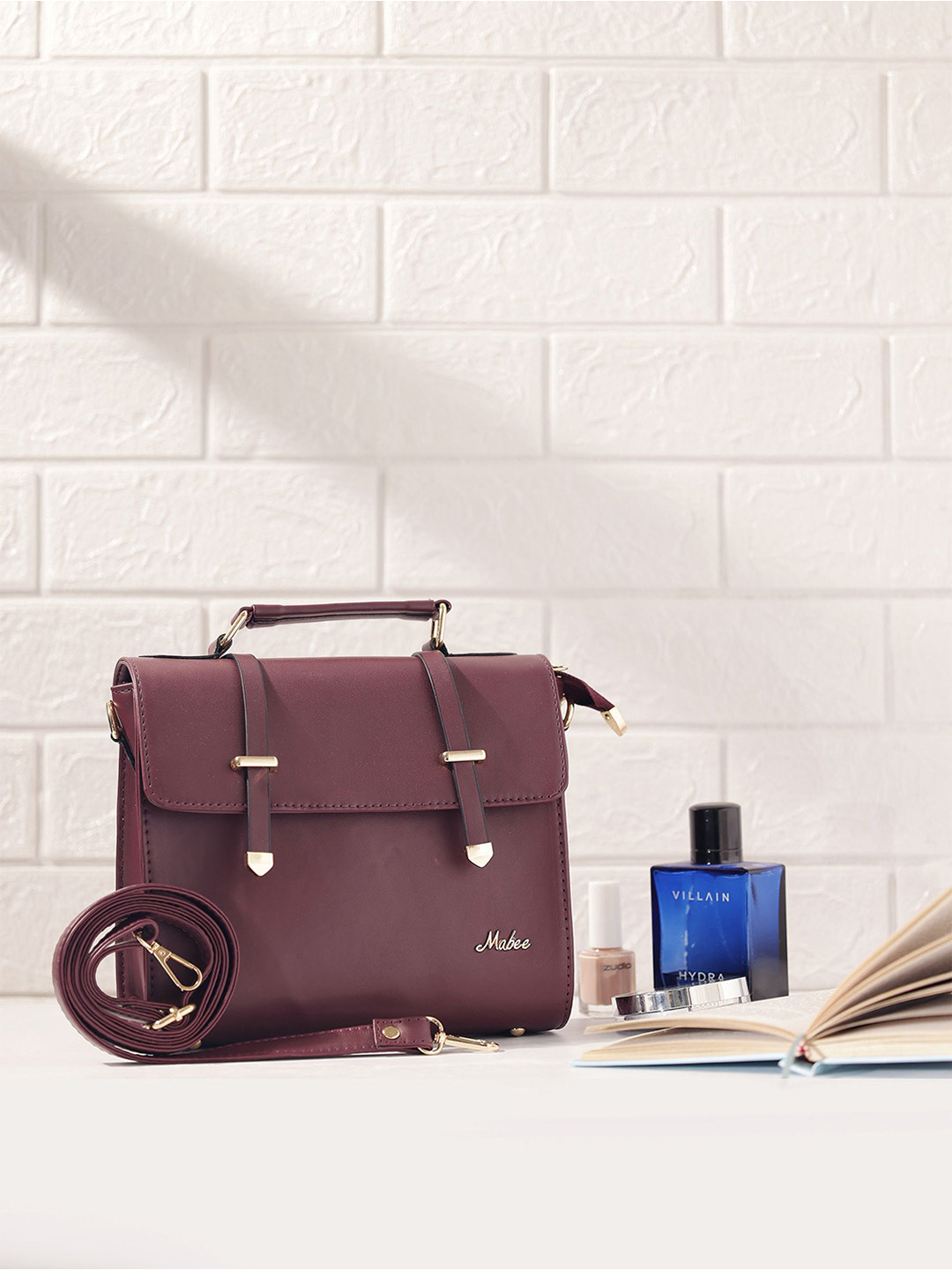 MABEE PU Shopper Double Belt Handbag