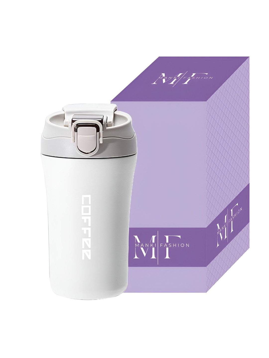 MANKI FASHION Rouge White Typography Stainless Steel Dishwasher Safe Mug-400ml