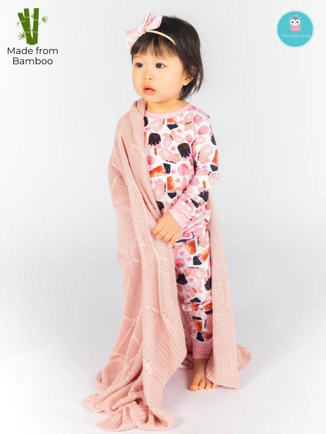 THE PLUSH CLUB Pink Bamboo Single Bed Blanket