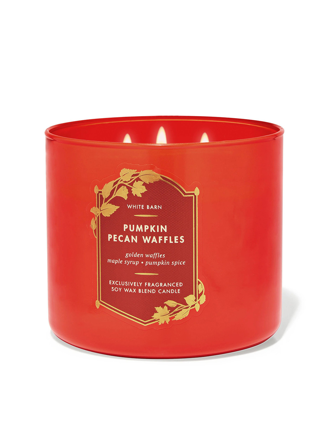 Bath & Body Works Pumpkin Pecan Waffles Scented 3 Wick Solid Geometric Regular Jar Candles