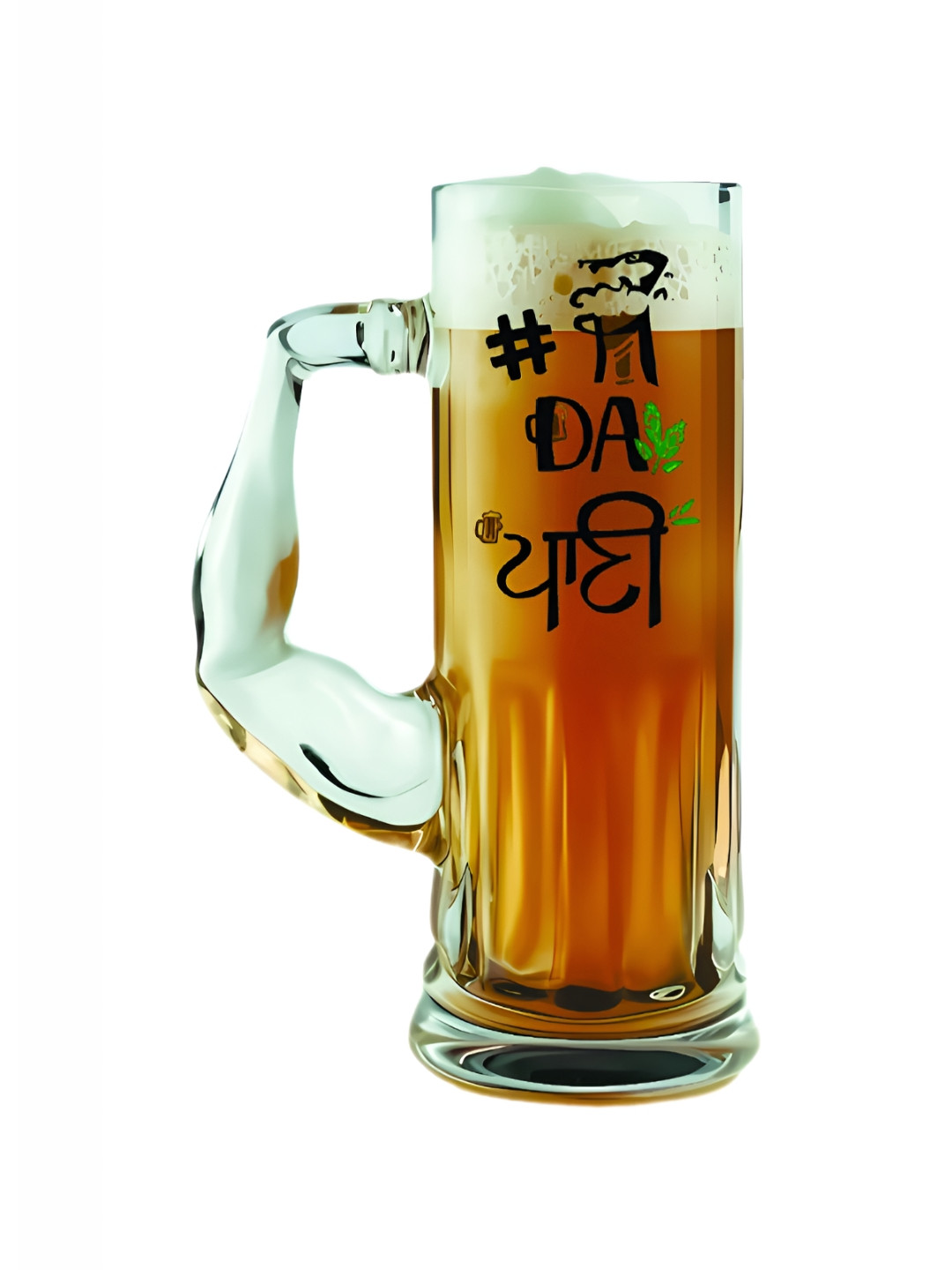 PRINTING DADDY Halo Collection Black Typography Glass Handmade Mug-650ml