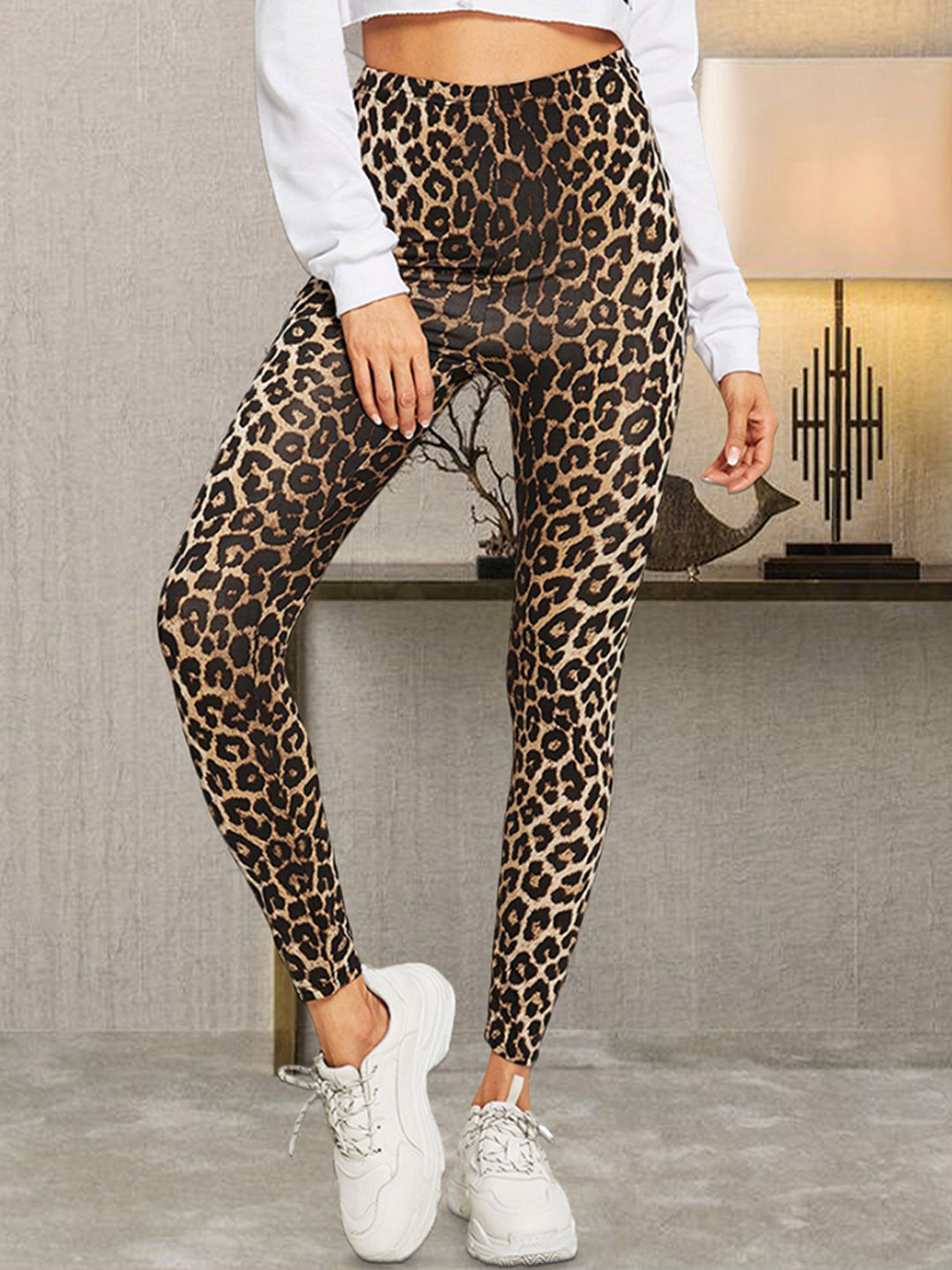 Moda Rapido Women Skinny Fit Animal Print Trousers