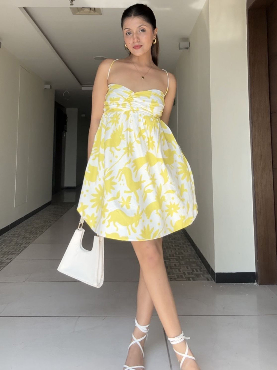 House of Sal Printed Balloon Dress