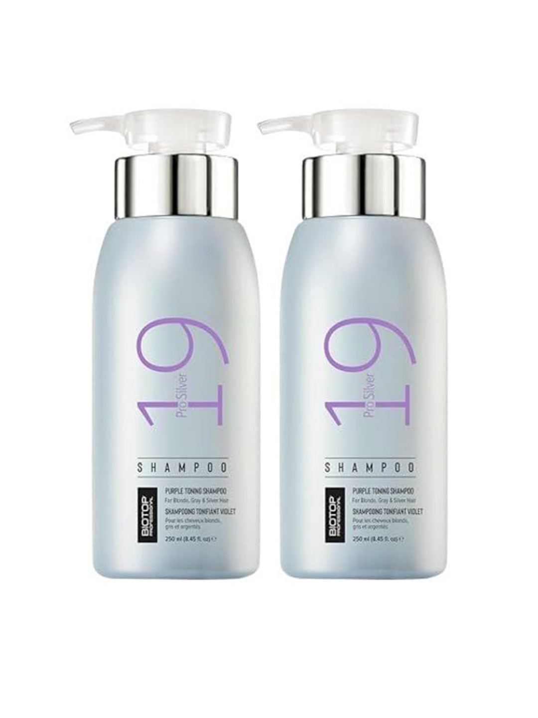BIOTOP PROFESSIONAL 2-Pcs 19 Pro Silver Shampoo with Vitamin E - 250 ml each