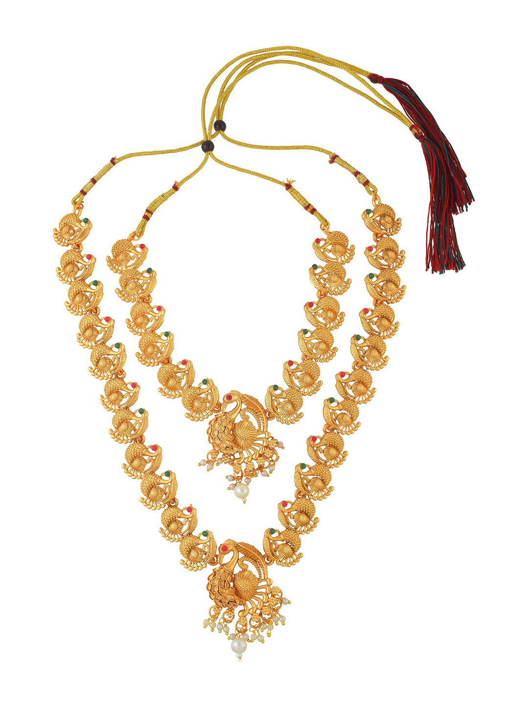 MEMOIR Brass Gold-Plated Peacock Motifs Necklace