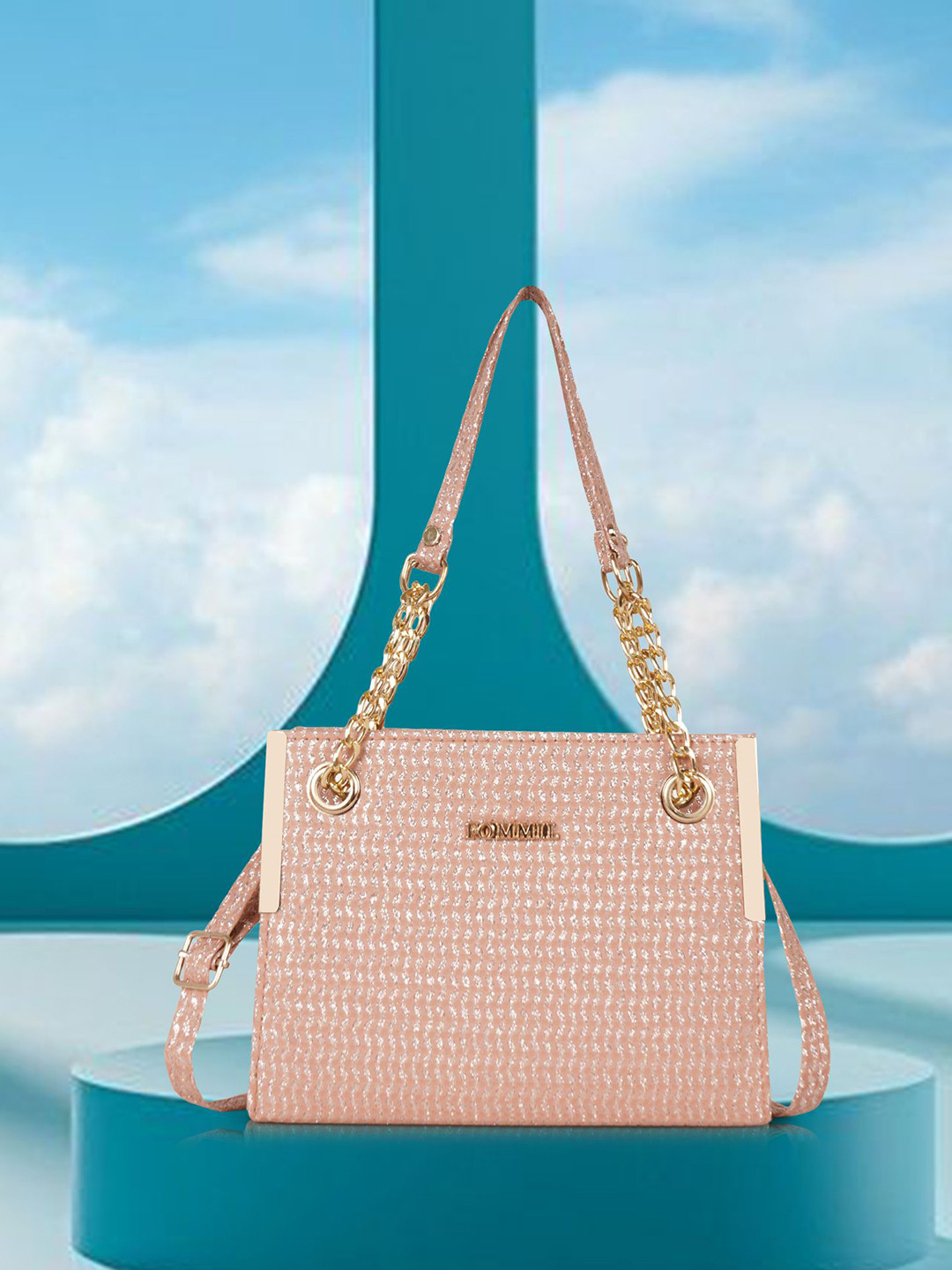 FOMMIL Oversized Structured Tote Bag with Tasselled