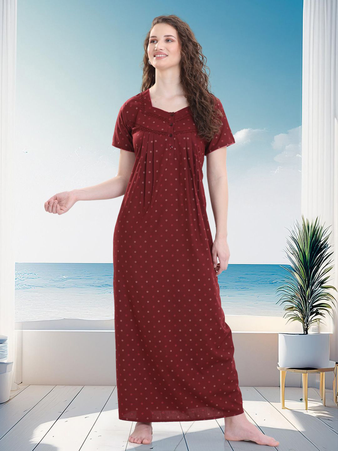 QUIRA Printed Maxi Nightdress