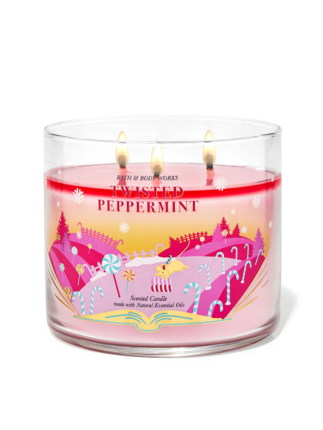 Bath & Body Works Twisted Peppermint Scented 3-Wick Candle - 411g