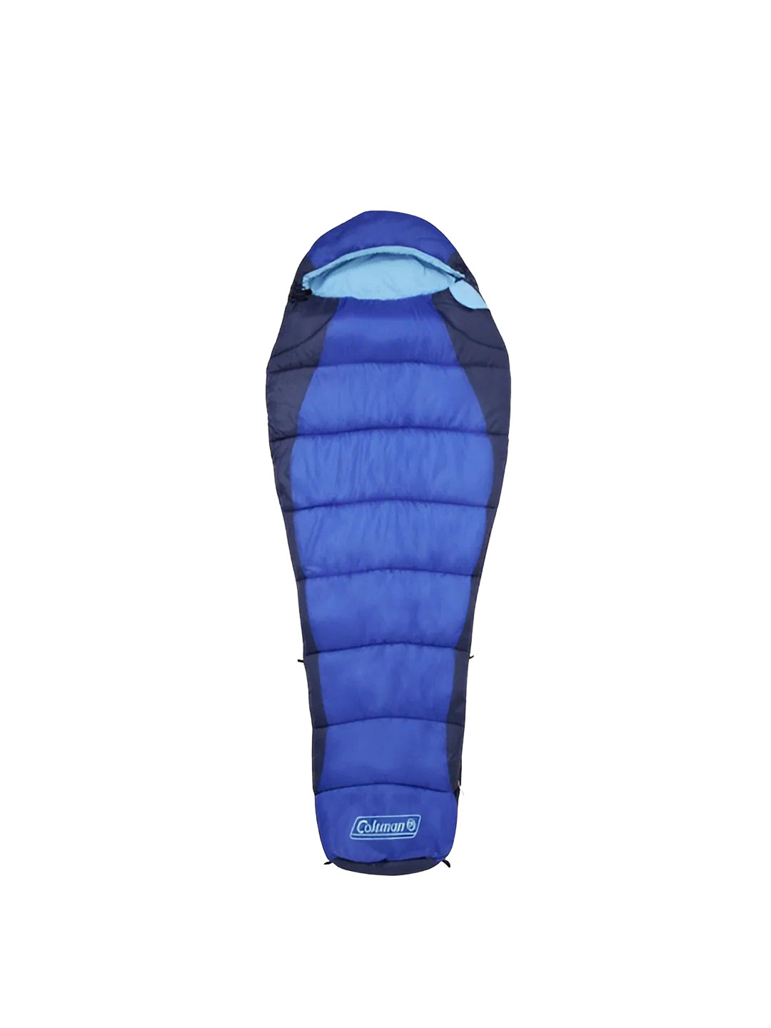 Coleman Fision 100 Blue Colour-Blocked Waterproof Sleeping Bag With Auto Lock Zipper
