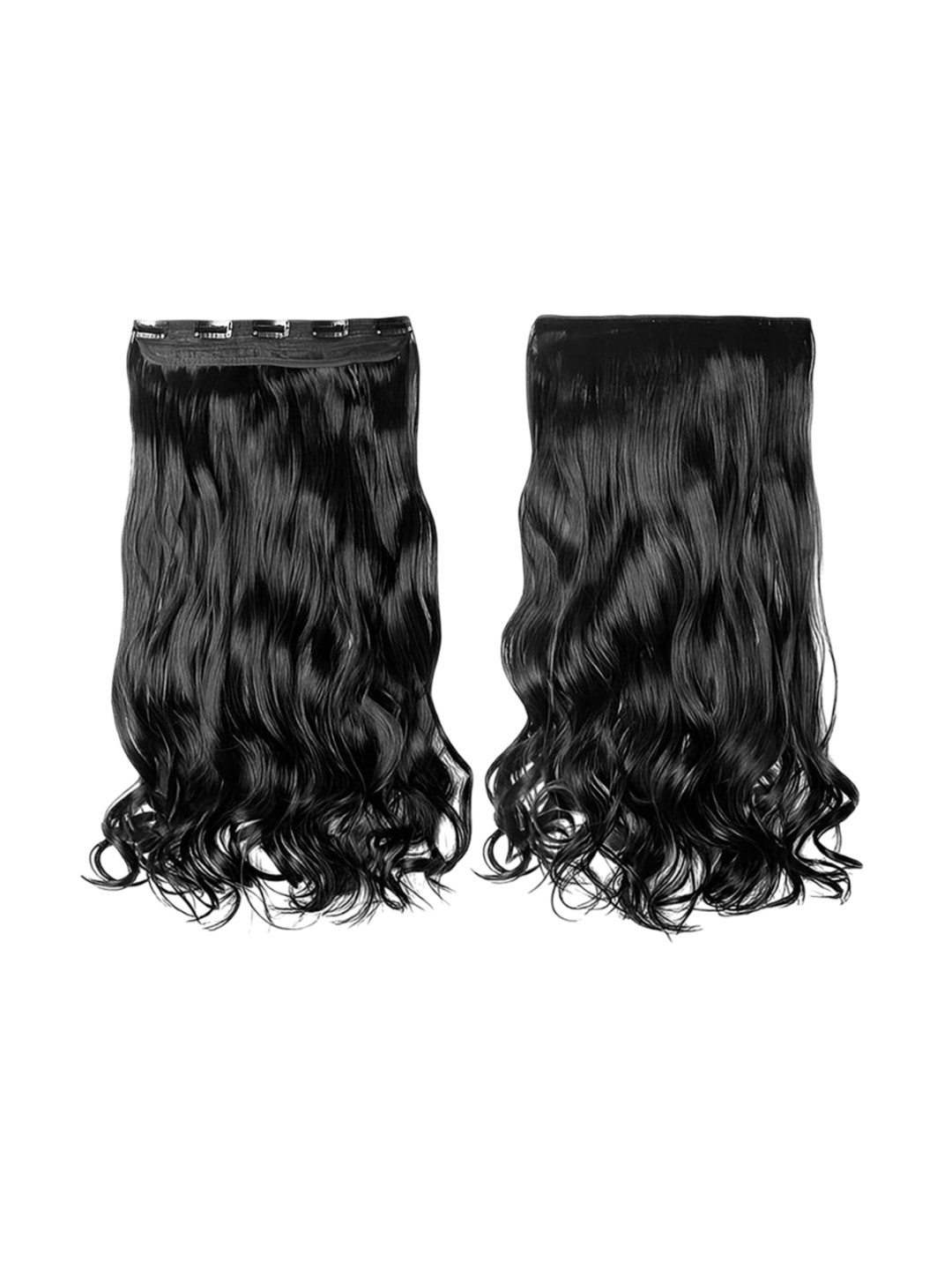 VIEWS Clip-In Wavy Scalp Topper Long Lasting Hair Extension - Black - 24 Inch