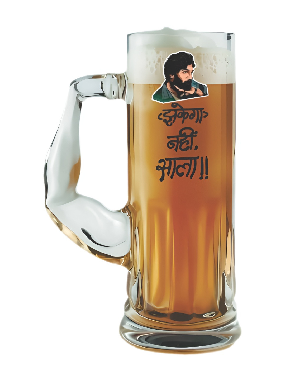 PRINTING DADDY Transparent Printed Glass Beer Mug - 650 ml