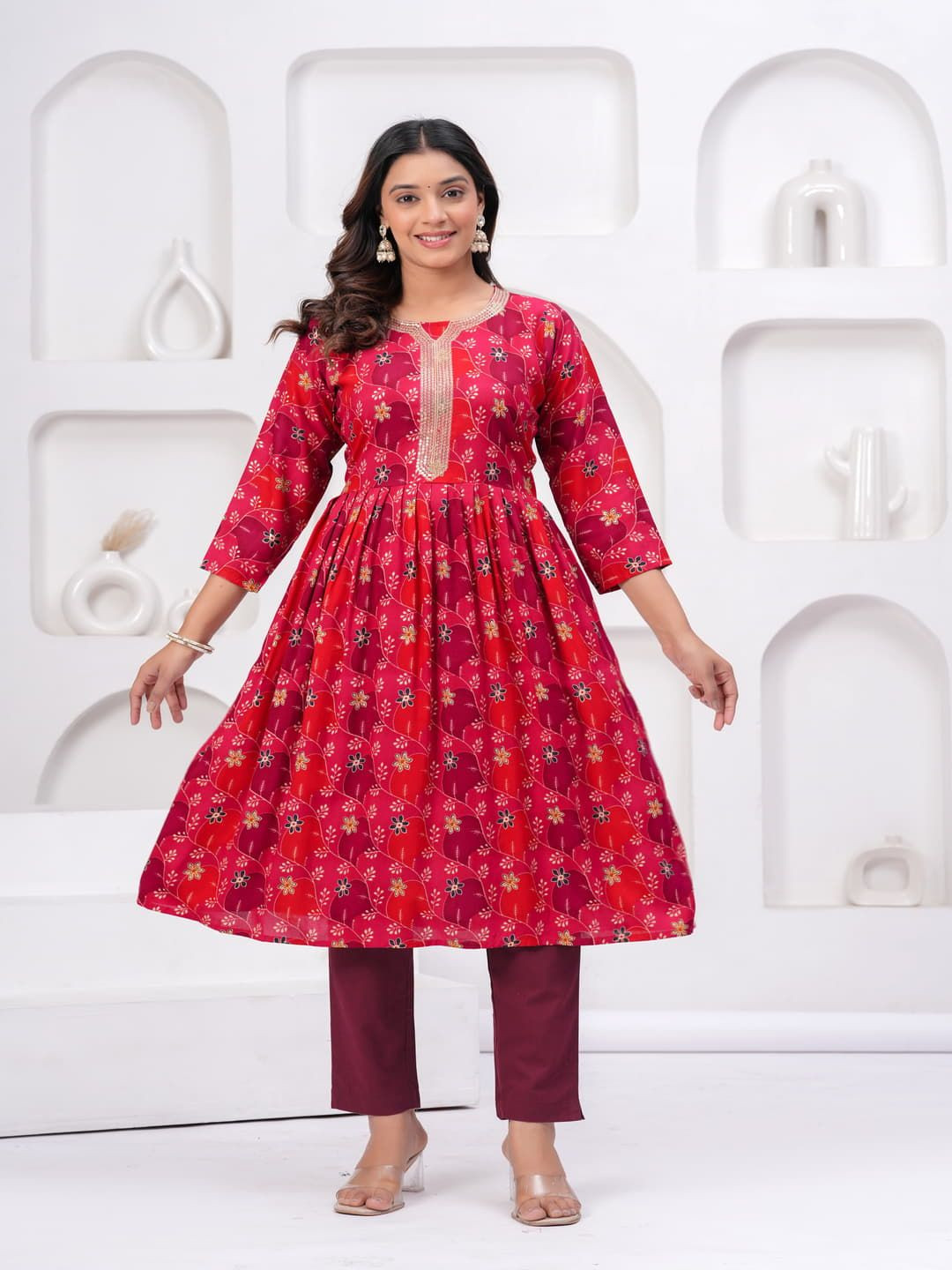 The loom craft Floral Printed Handloom Kurti