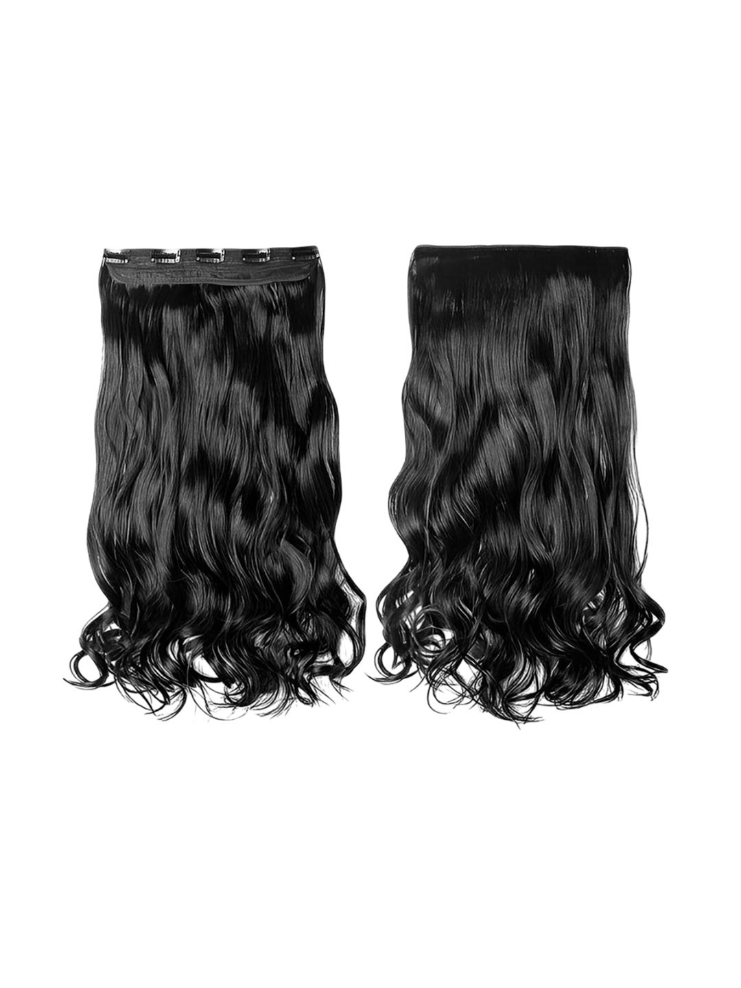 VIEWS Clip-In Wavy Scalp Topper Long Lasting Hair Extension - Black - 24 Inch