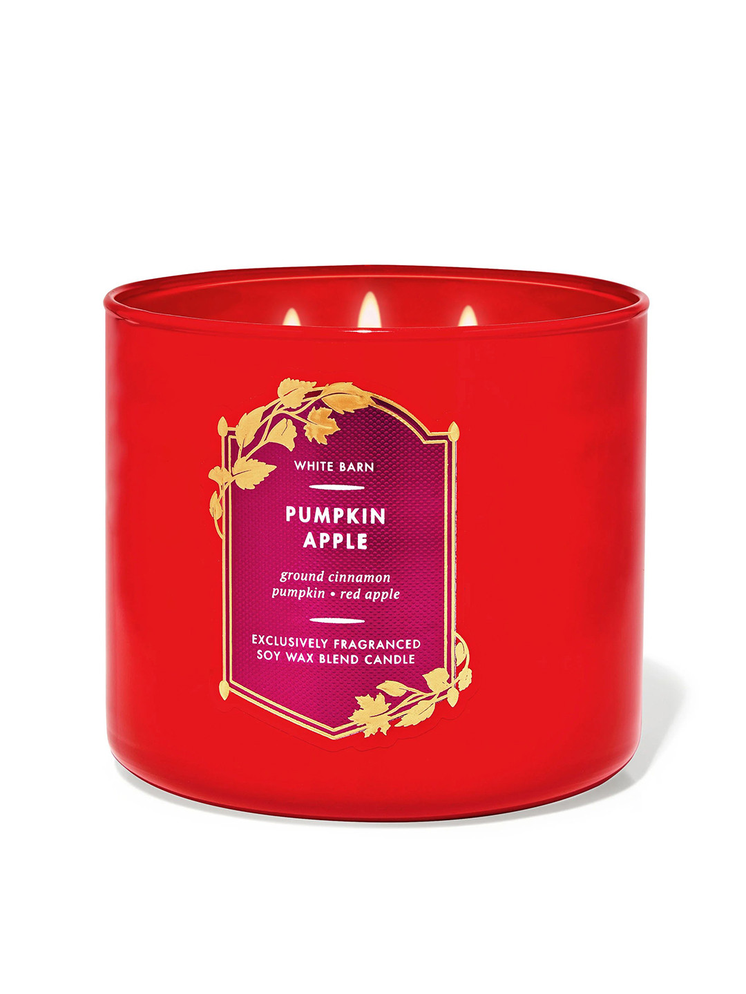 Bath & Body Works Pumpkin Scented 3 Wick Pumpkin Apple Solid Geometric Regular Jar Candles