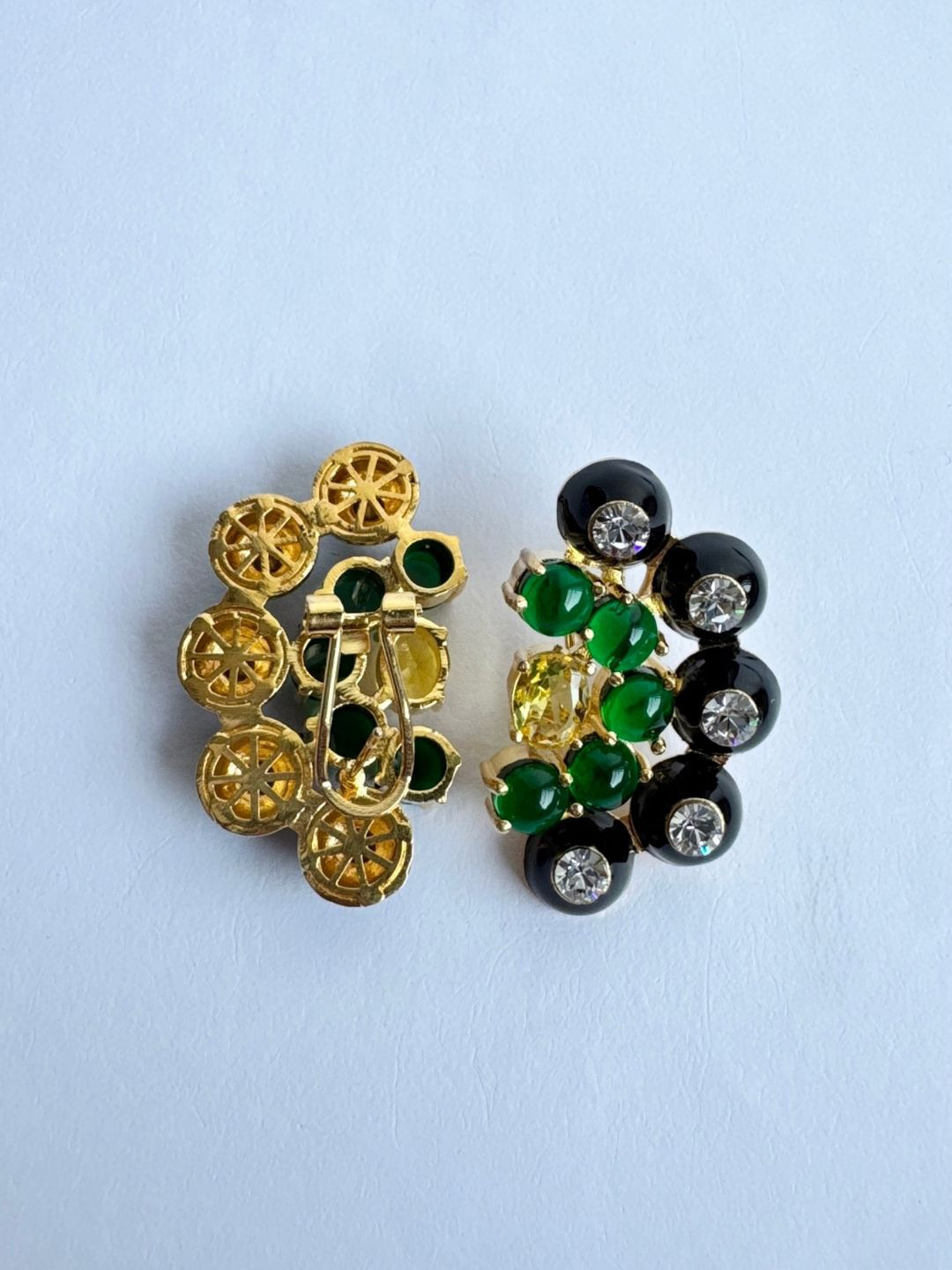 The Jewellery Tale Stainless Steel Gold-Plated Stones Studded Contemporary Studs