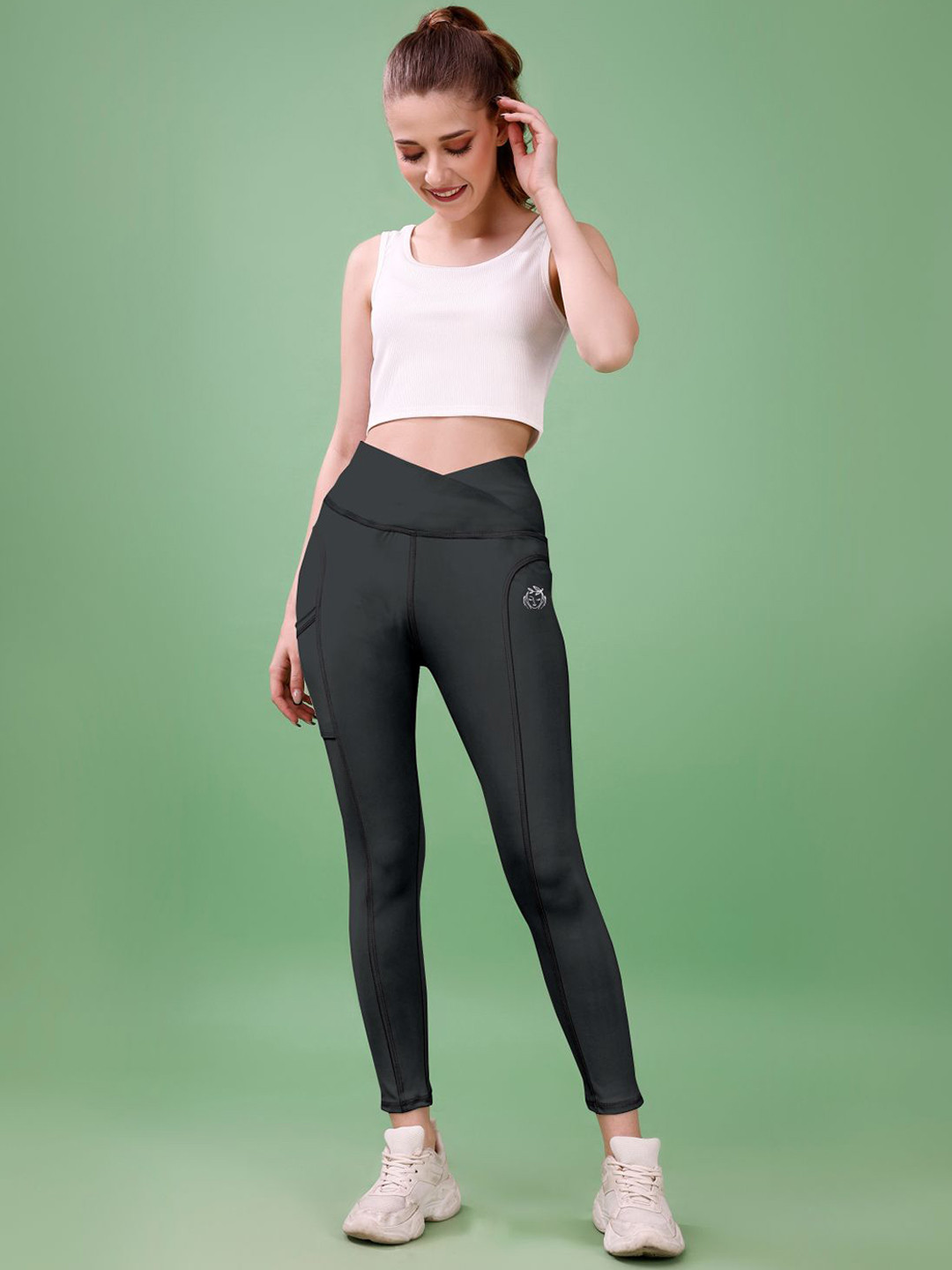 POOJARAN SAREE Dry-Fit Ankle-Length Gym Tights