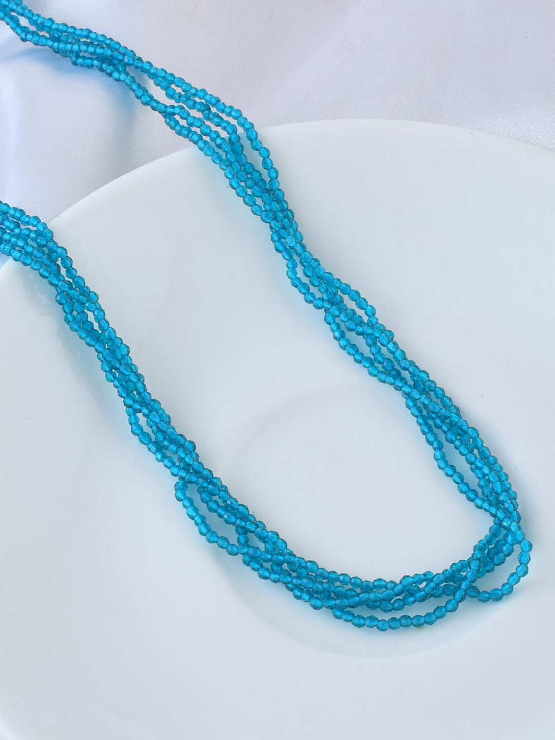 MEMOIR Rhodium-Plated Multi strand Beaded Necklace