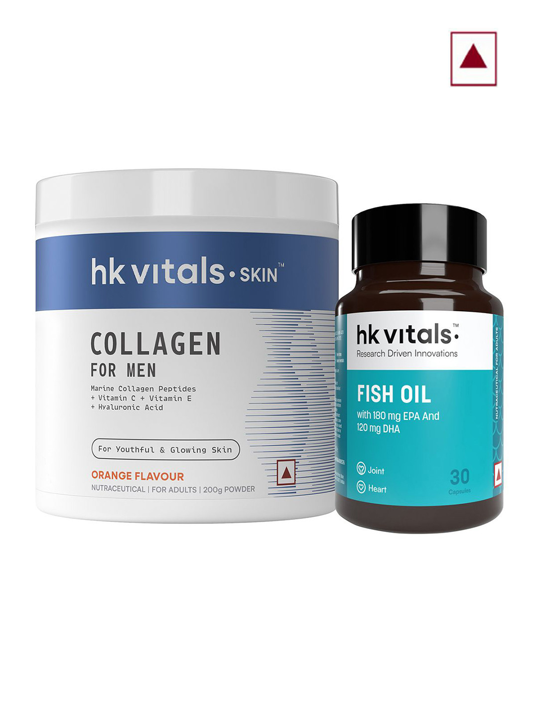 HK VITALS Set Of 2 Men Marine Collagen Supplement- 200 g- Orange & Fish Oil- 30 Capsule