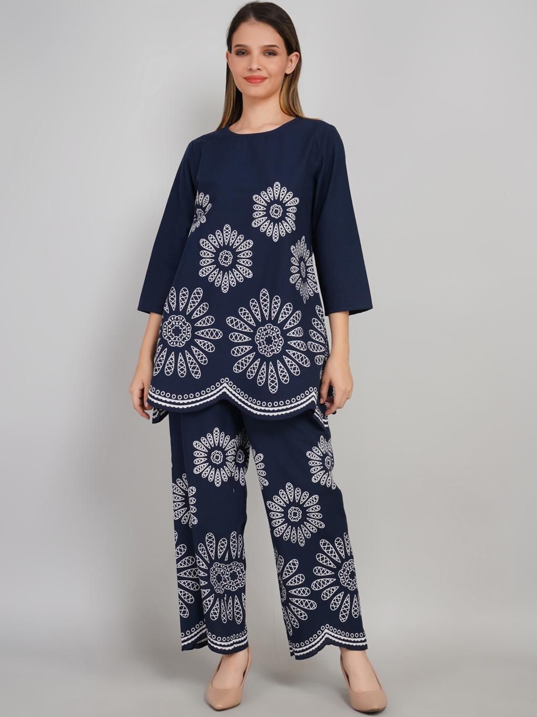 Dora Dori Floral Printed Tunic & Trousers Co Ord Set - Co Ords for Women 33607090 | Myntra