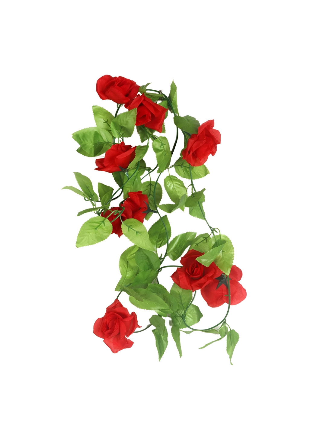 Nutts Red 2 Pieces Hanging Rose Rubber Artificial Flower
