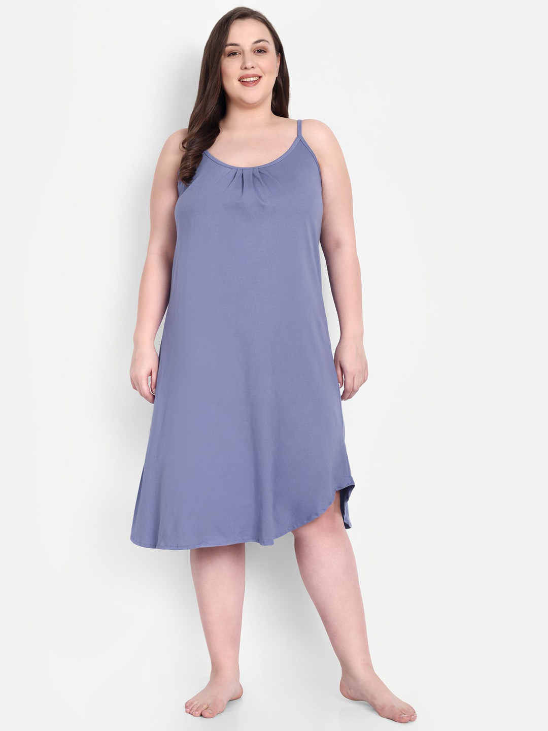 BLAZON Women Plus Size Shoulder Straps Pure Cotton Nightdress