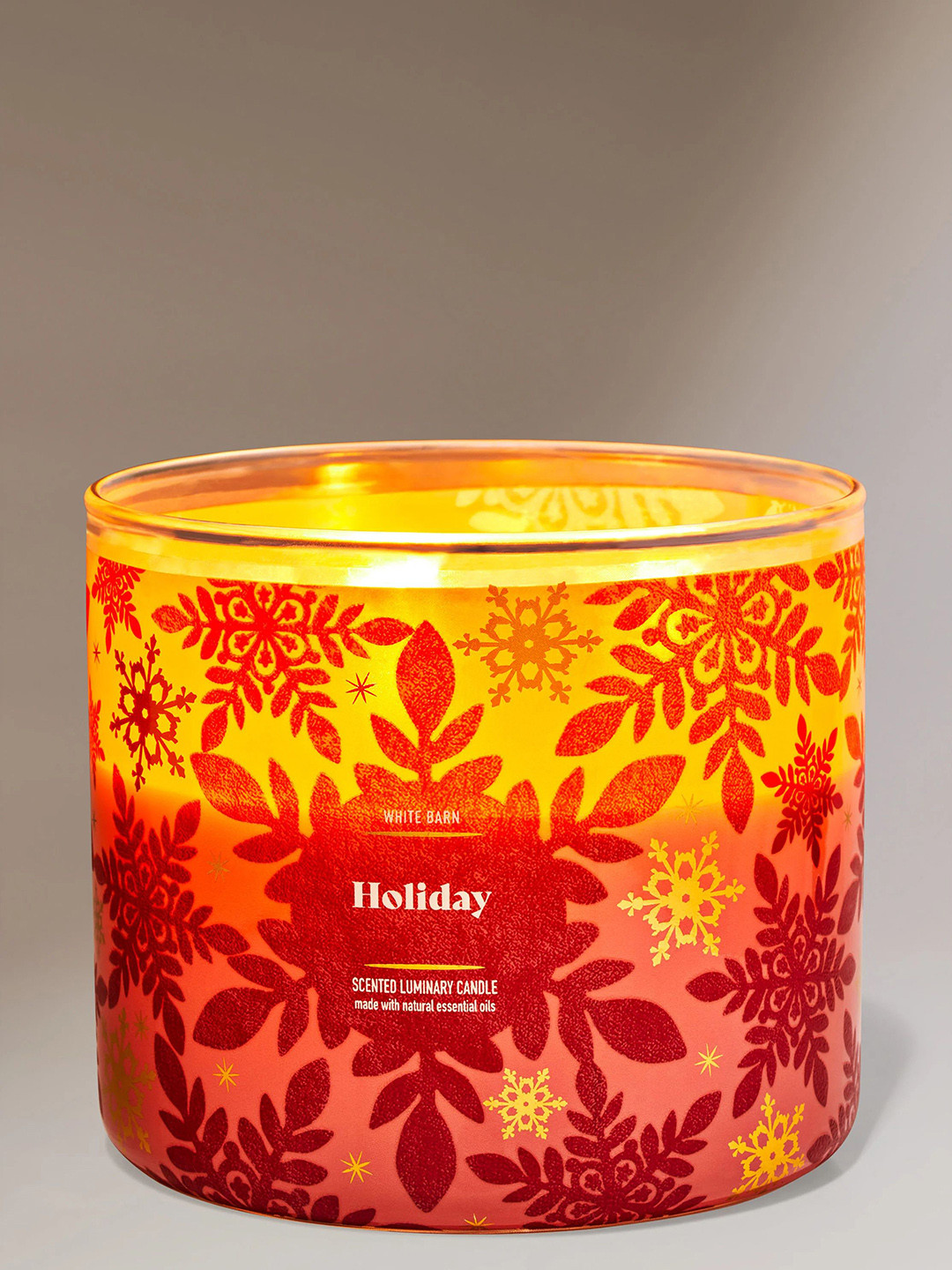 Bath & Body Works Holiday Scented 3 Wick Holiday Floral Geometric Christmas Jar Candles