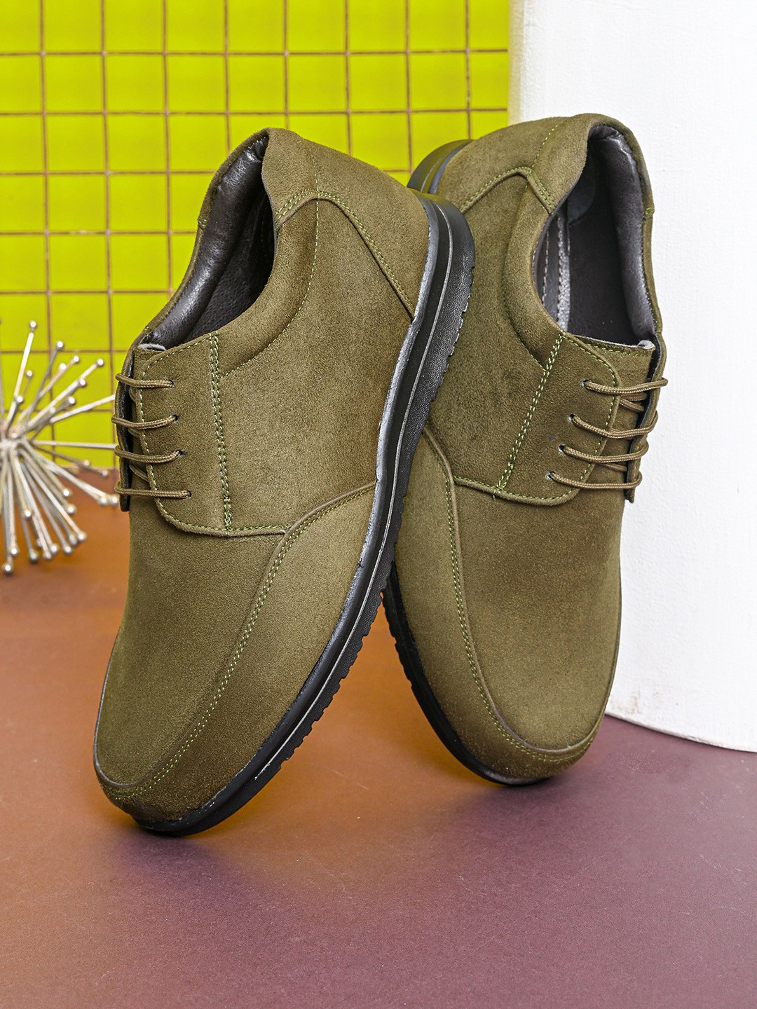 Provogue Men Leather Round Toe Sneakers Fashion