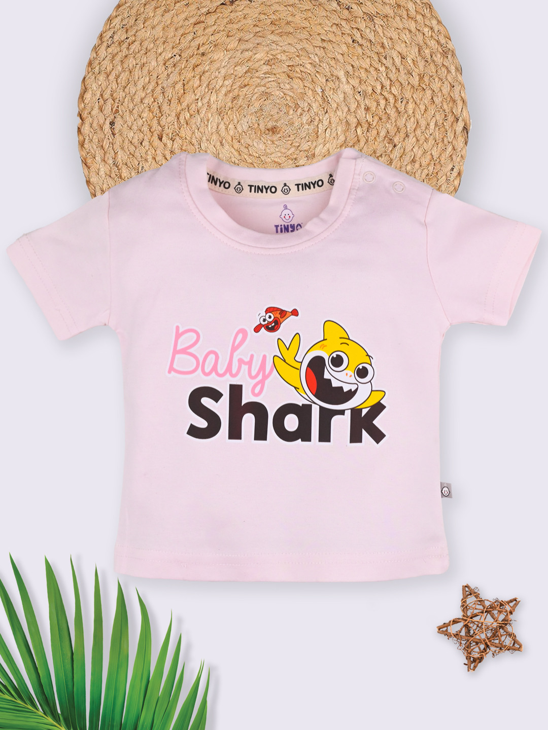 YK X Tinyo Infant Boys Baby Shark Printed Pure Cotton T-shirt