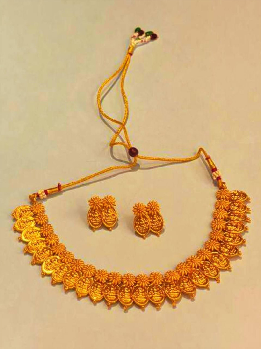 ADC SHEMONA Gold-Plated Laxmi Coin Jewellery Set