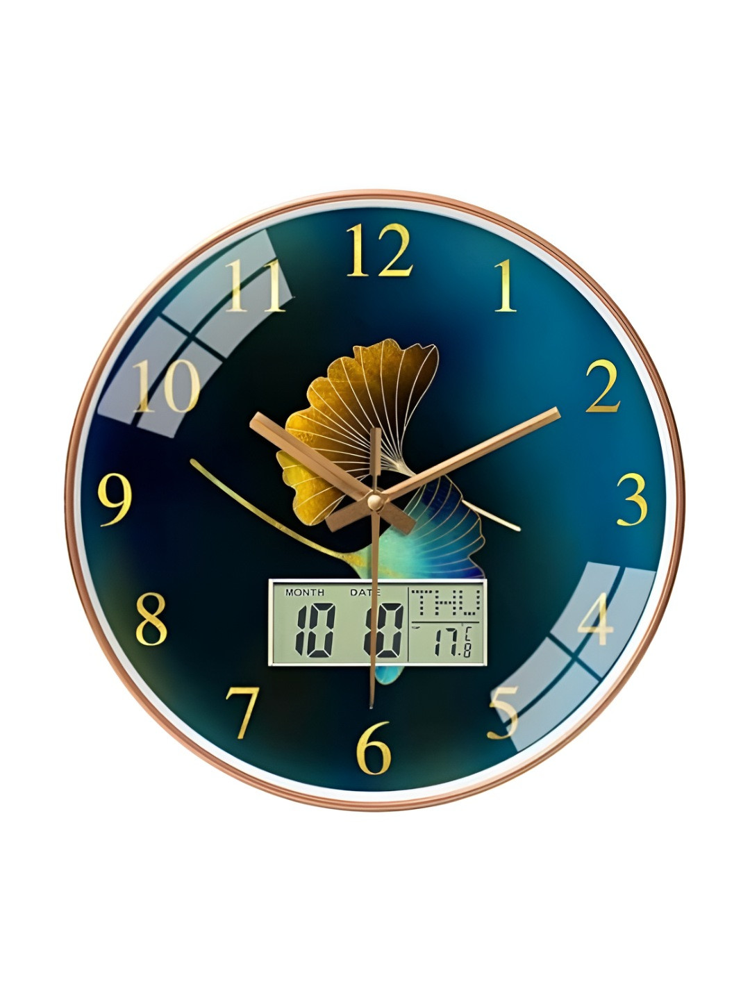 Star work Blue Contemporary Wall Clock