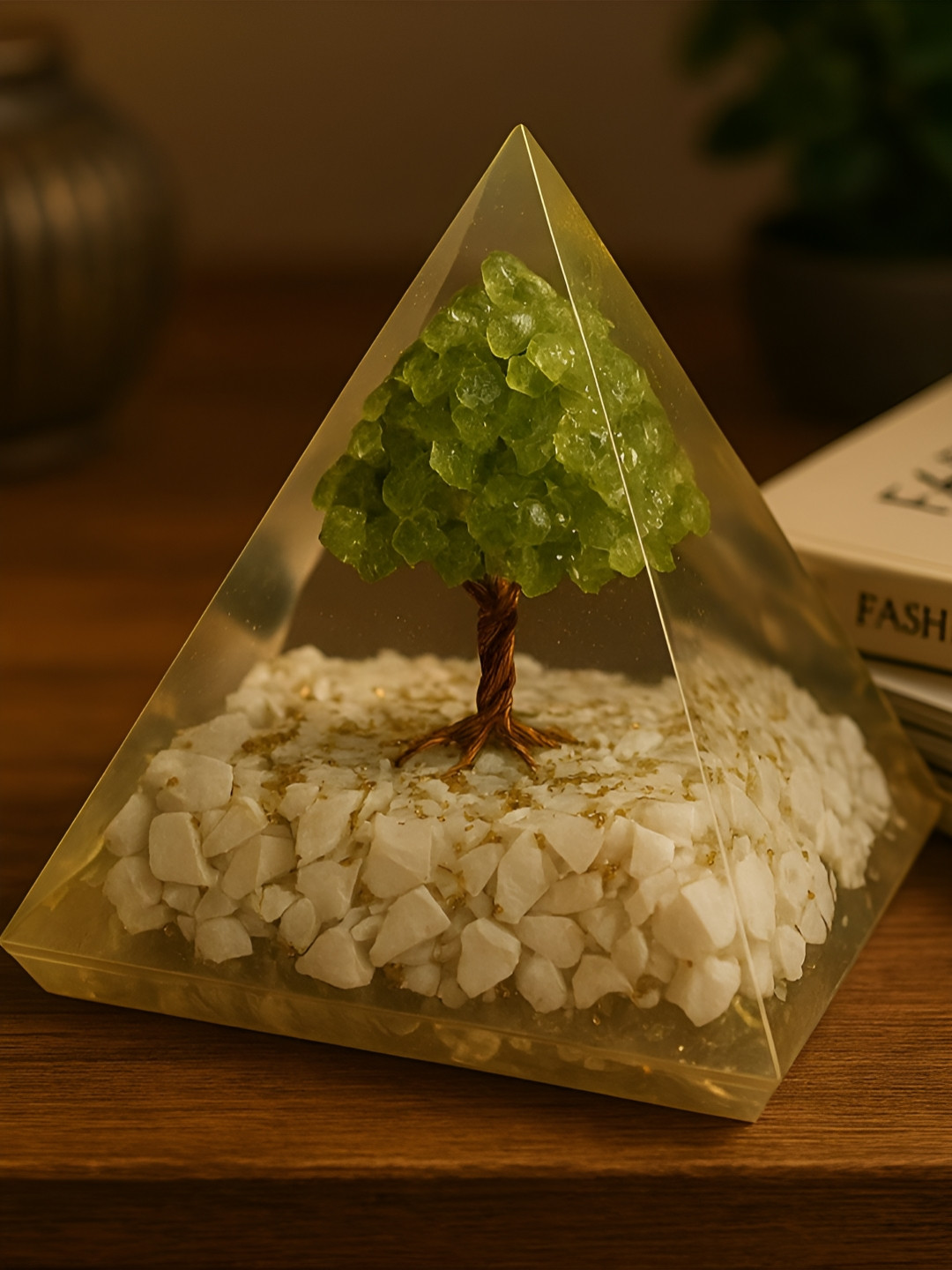 Zhupuk Green Stone Matte Living Room Small Showpiece - 3.5 Inches