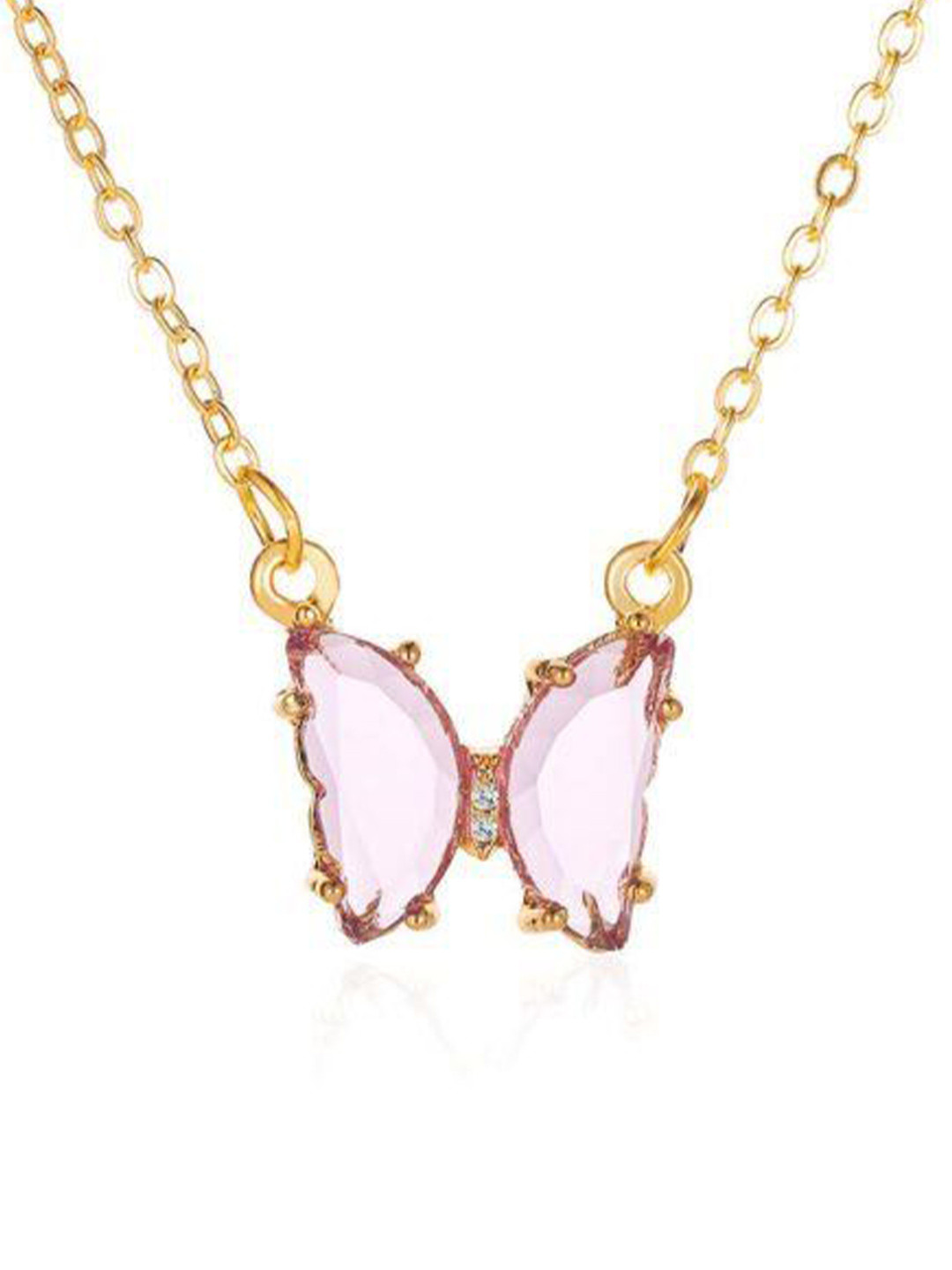 Bareilyy Artificial Stones Studded Minimal Butterfly Charm Chain