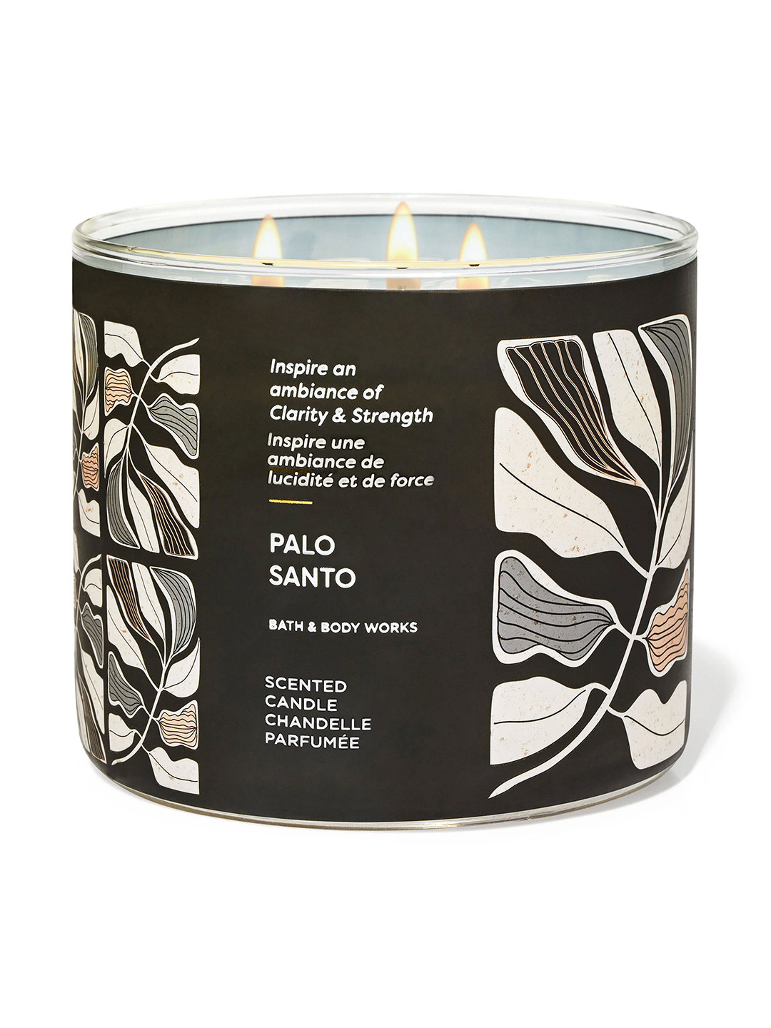 Bath & Body Works Palo Santo 3 Wick Palo Santo Woods Floral Geometric Regular Jar Candles