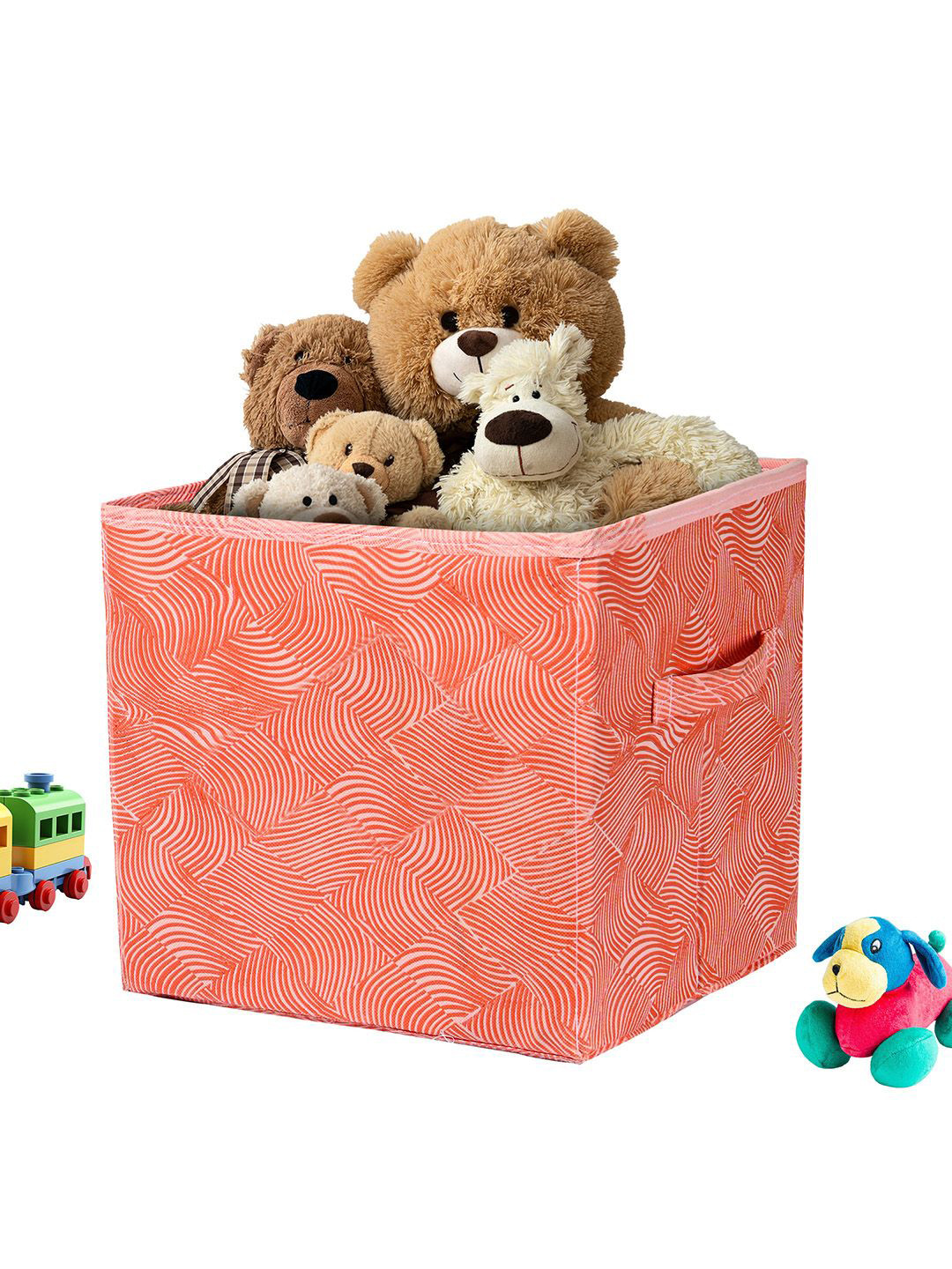 Kuber Industries Orange & White Zig Zag Printed Multi-Utility Organisers