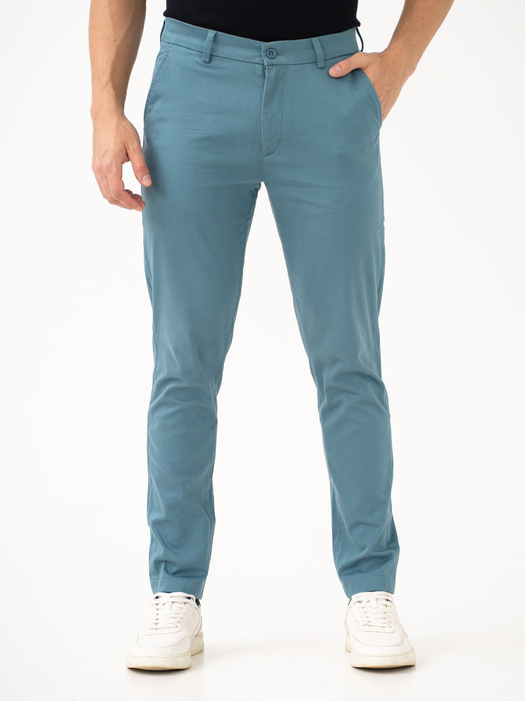 The Pant Project Men Tropical Turquoise Slim-Fit Stretchable Cotton Chinos