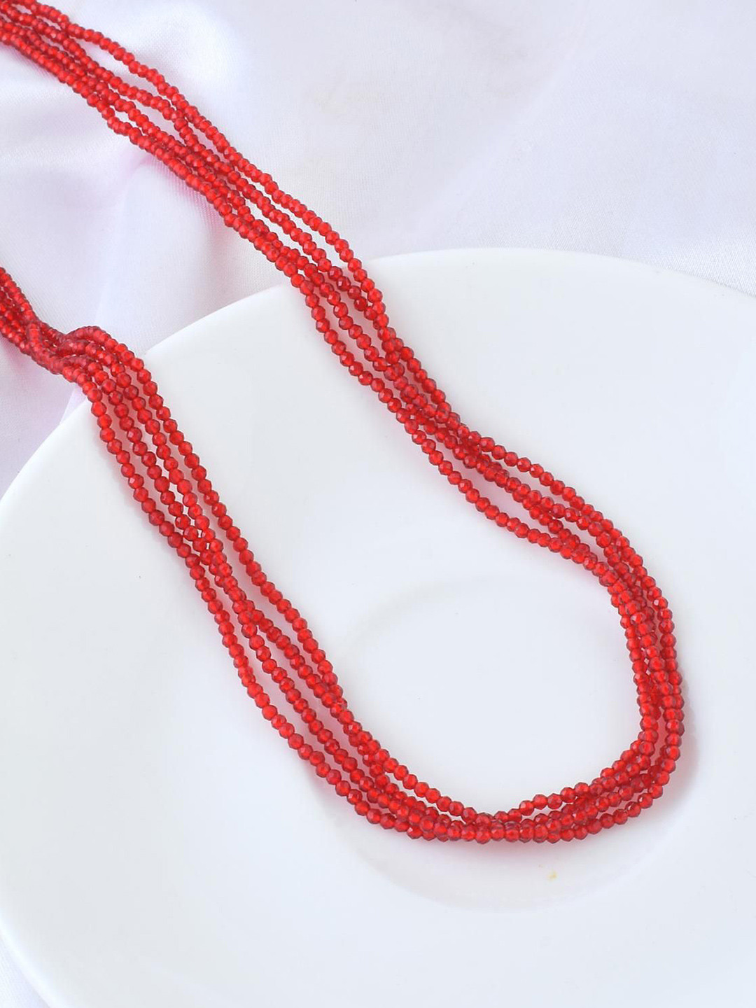 MEMOIR Rhodium-Plated Multi Stand Beaded Necklace