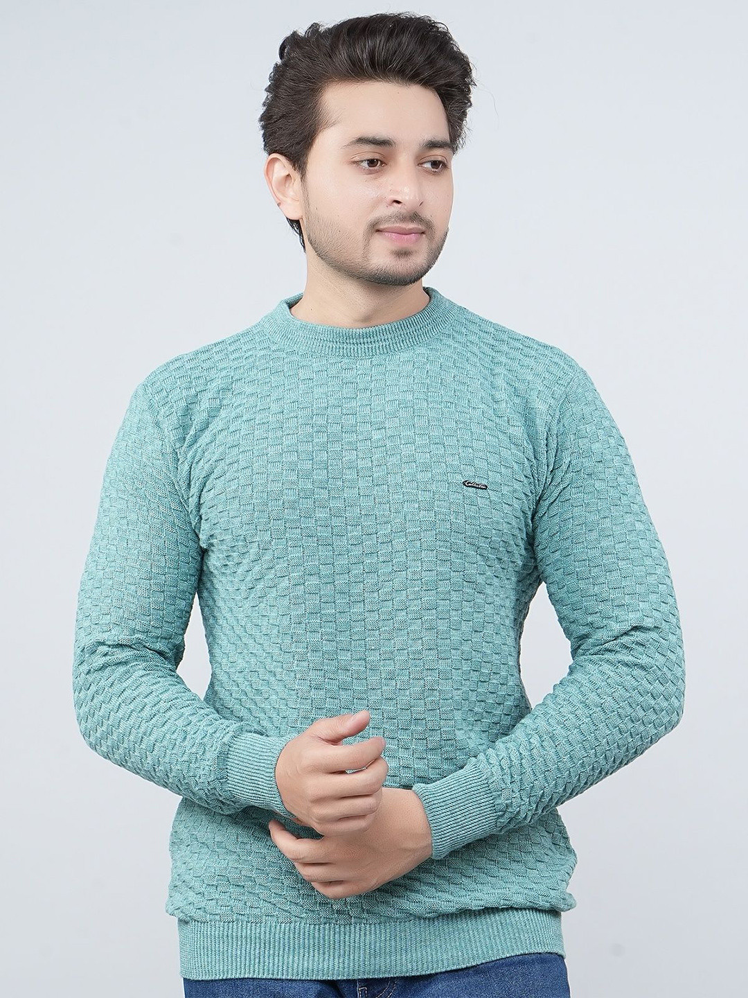 FEVERFEW Men Fashion Checked Sweaters