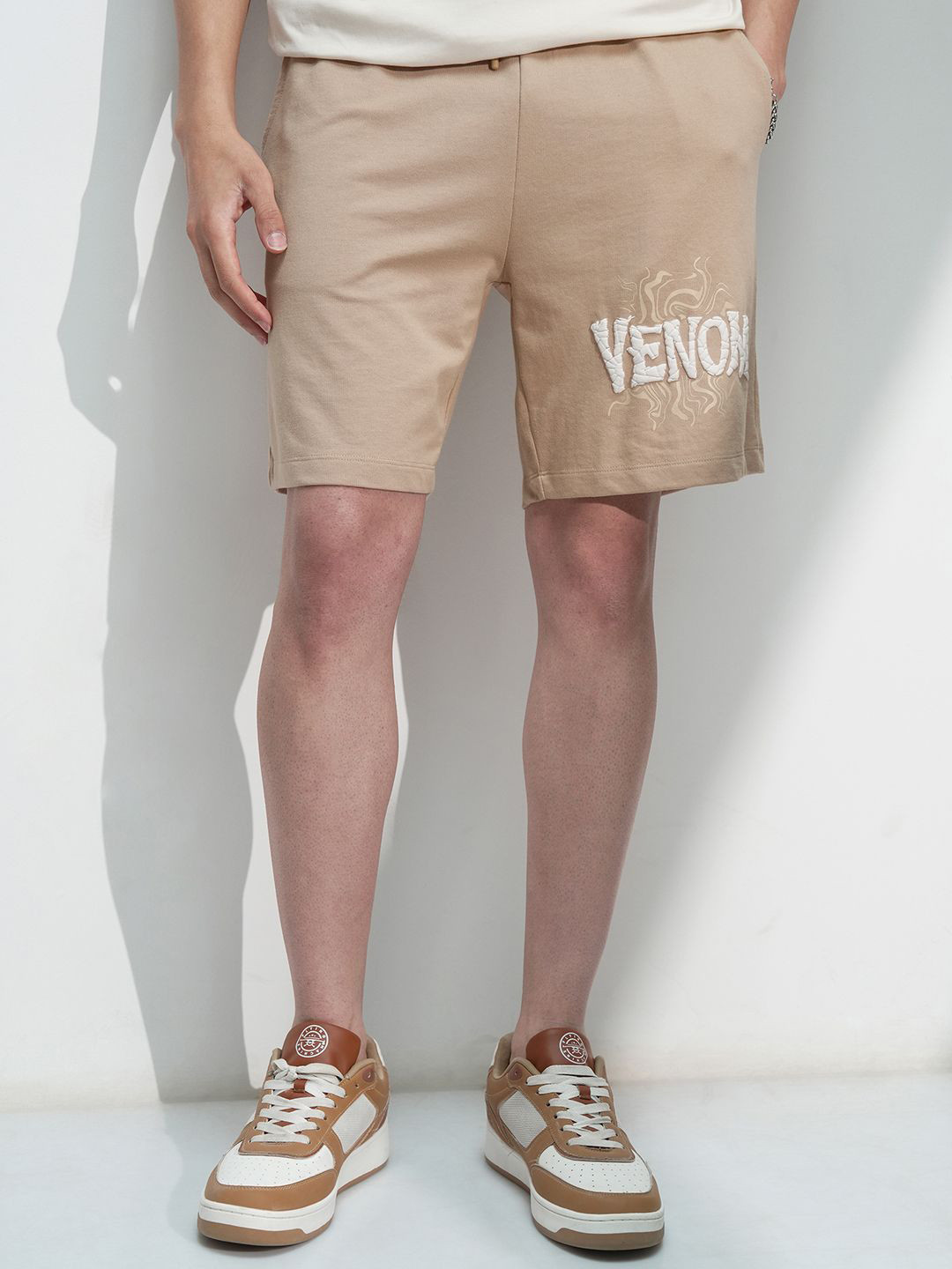 HIGHLANDER Marvel Venom Men Nude Relaxed Fit Shorts