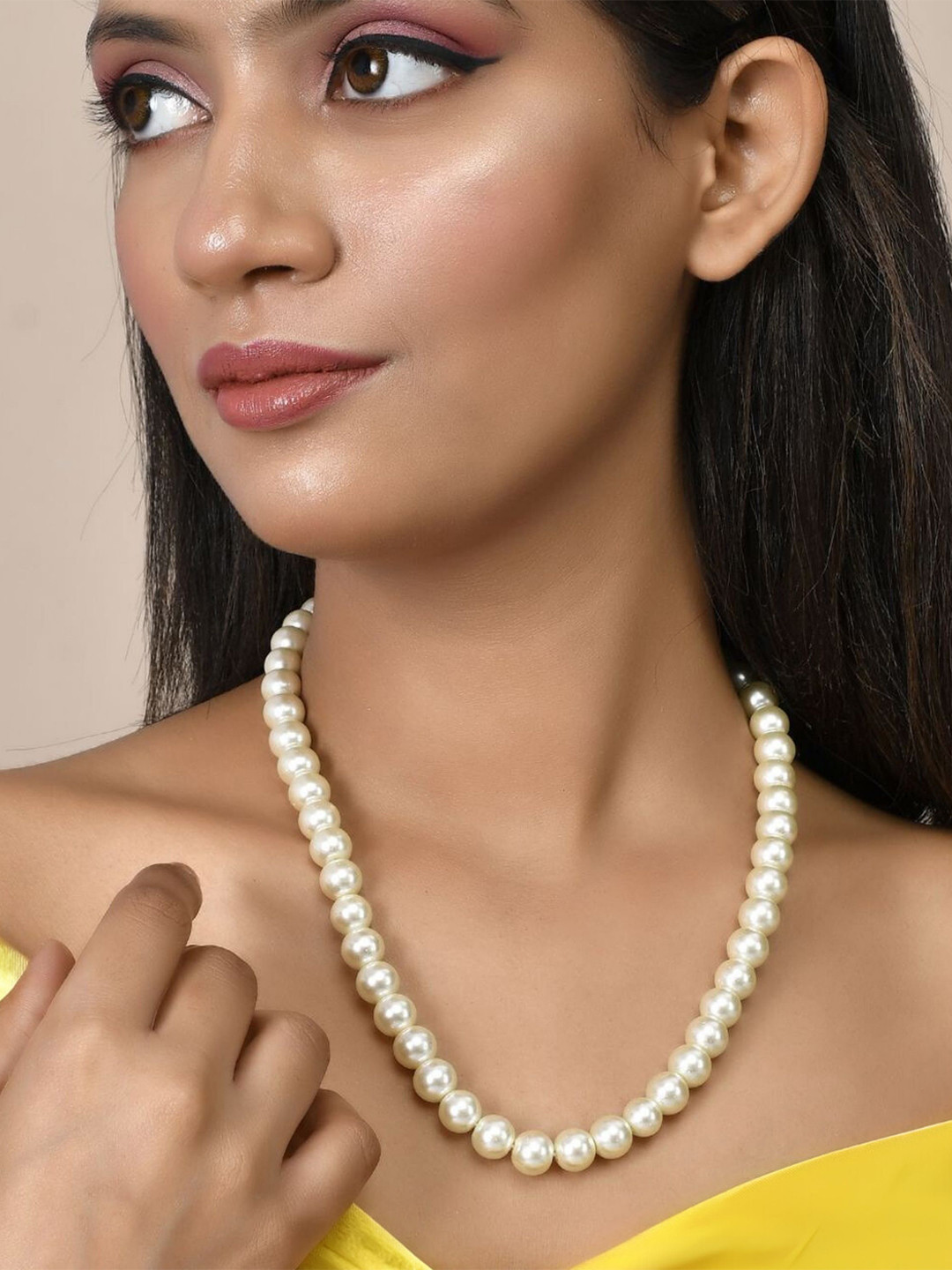 MANSIYAORANGE Gold-Plated Premium Quality Pearls Beaded Necklace