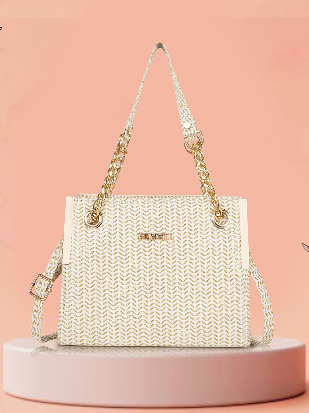 FOMMIL Colourblocked Oversized Structured Tote Bag