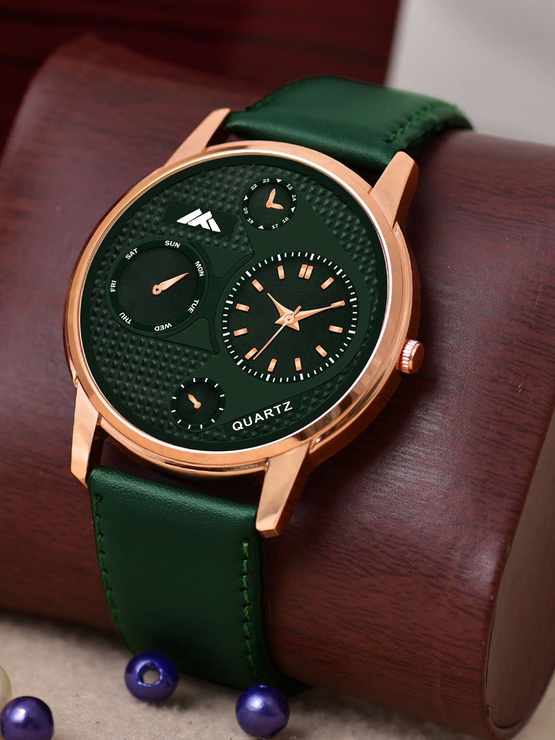 Shocknshop Men Brass Dial & Leather Straps Analogue Watch MT30