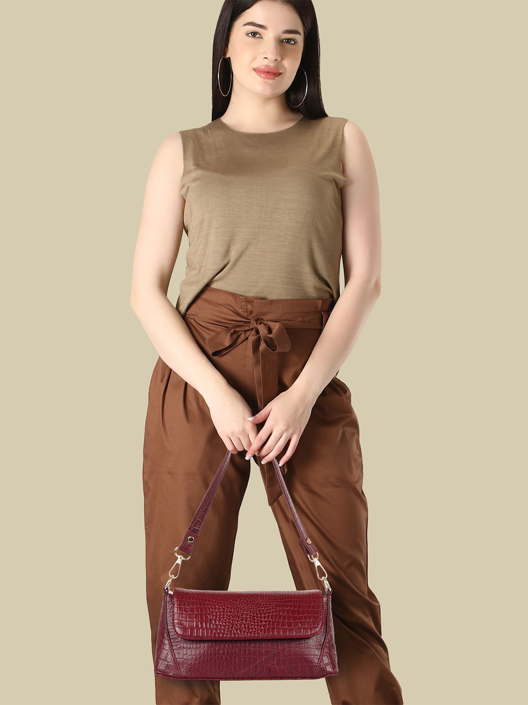 ROLEXO Leather Sling Bag