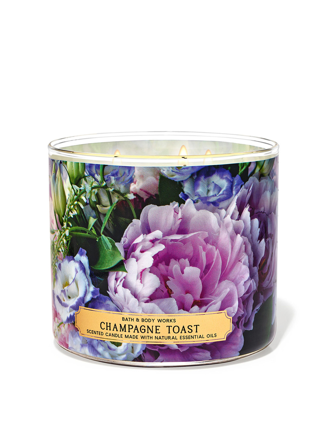 Bath & Body Works Champagne Toast Scented 3 Wick Floral Geometric Regular Jar Candles