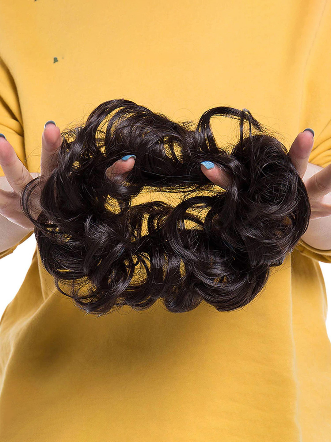 VIEWS Halo Curly Bun Long Lasting  Hair Extension - Black - 7 Inch